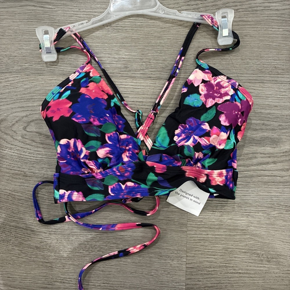 Time and Tru Women's Plus Floral Daze Bikini Top Multicolor Size S (4/6)